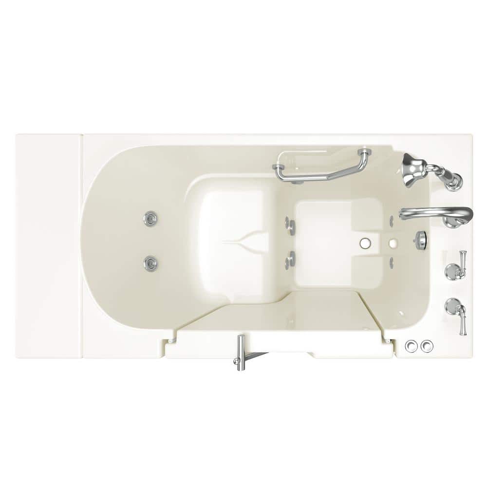 52'' x 30'' White Fiberglass Walk-In Whirlpool Bathtub