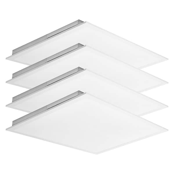 2 ft. x 2 ft. Integrated LED Flat Panel Ceiling Light Fixture Selectable Color Temp / Wattage, up to 4000 Lumens, 4 Pack