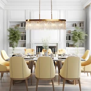 Ardanidula 5-light Plating Brass Luxury Linear Chandelier for Kitchen Island with no bulbs included