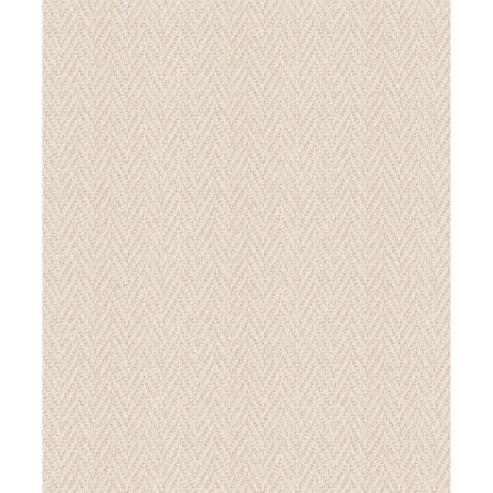 Sisal Weave Texture Beige Matte Finish Vinyl on Non-Woven Non-Pasted Wallpa