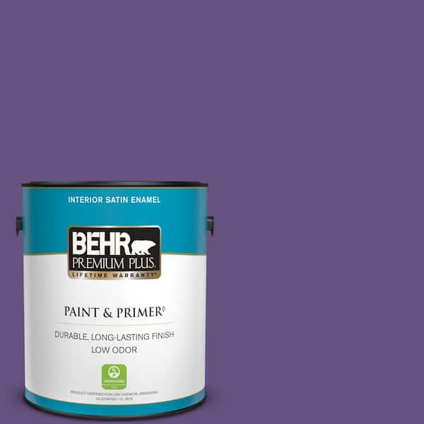 BEHR PREMIUM PLUS 1 gal. Home Decorators Collection #HDC-MD-25 Virtual Violet Satin Enamel Low Odor Interior Paint & Primer
