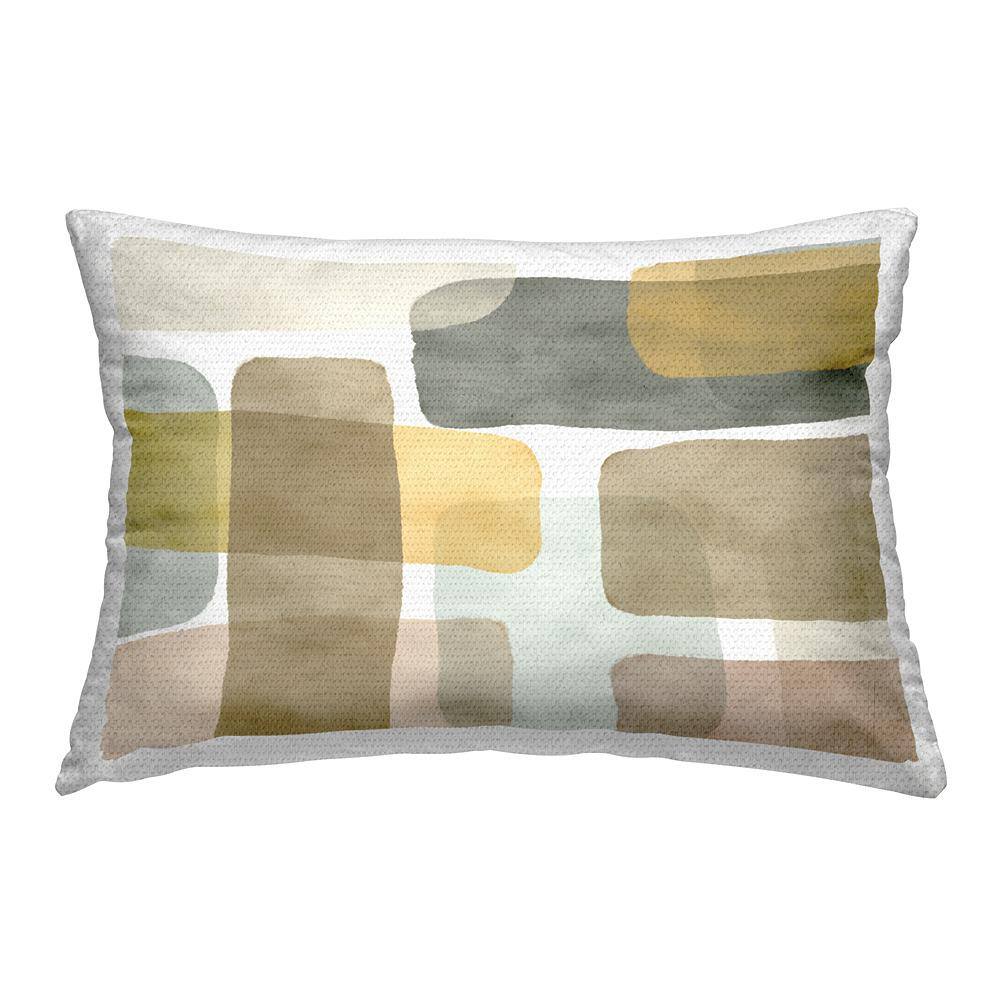 Earthy Abstract Shapes Tan Rectangular Outdoor Throw Pillow price history on PriceWatchPro