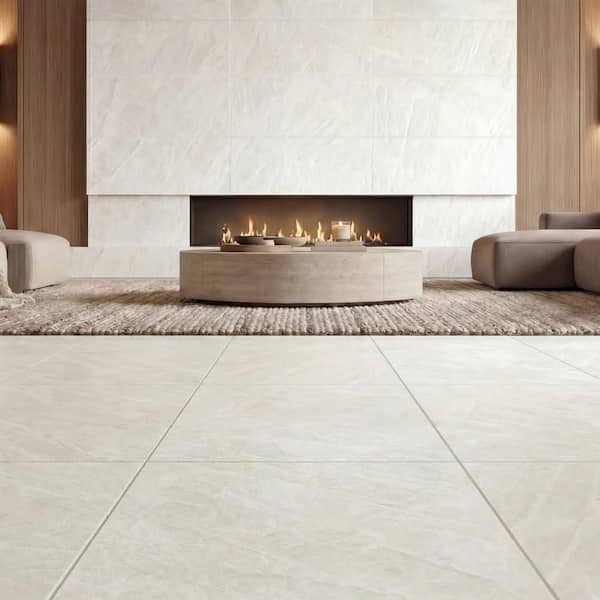 Taj Mahal Matte Cream 24 in. x 47 in. Porcelain Floor and Wall Tile (15.39 sq. ft. /Case)