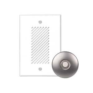 Wired Single-Gang Electronic Door Chime Kit with Brushed Nickel Stucco Button