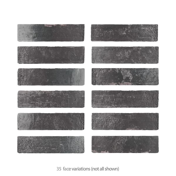 Merola Tile Sequoia Nero 2-1/2 in. x 9-7/8 in. Ceramic Wall Tile