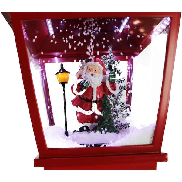 Christmas Time 71 in. Red and Black Musical Christmas Dual-Lantern