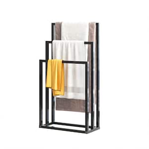 Metal Freestanding Towel Rack 3 Tiers Hand Towel Holder Organizer for Bathroom Accessories Black