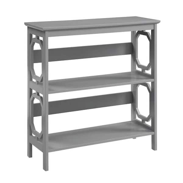 Gray Wood 3 Shelf Etagere Bookcase With, 40 X 70 Bookcase