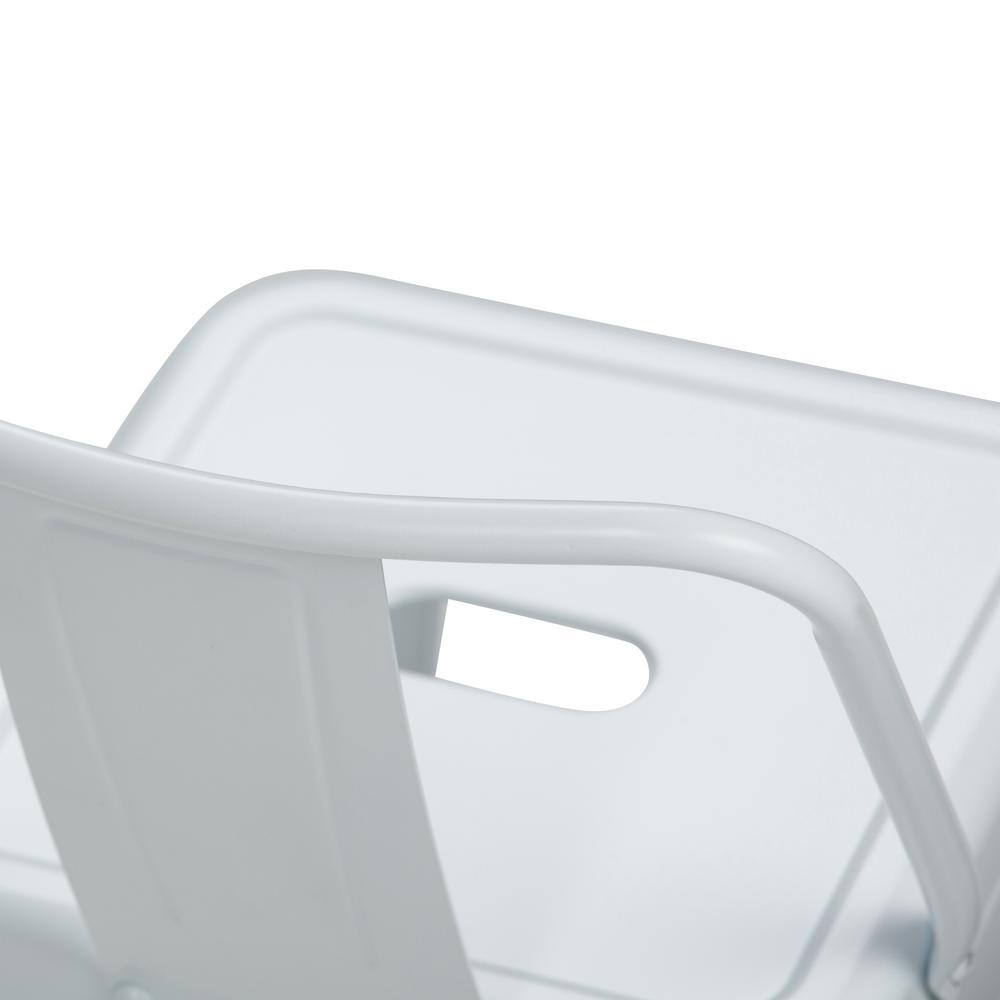 Rayne 24" White Industrial Metal Counter Stool Set