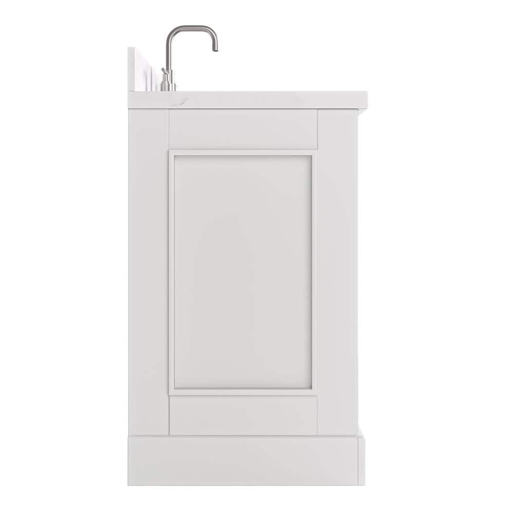 Stafford 42'' White Freestanding Single Bathroom Vanity with Marble Top
