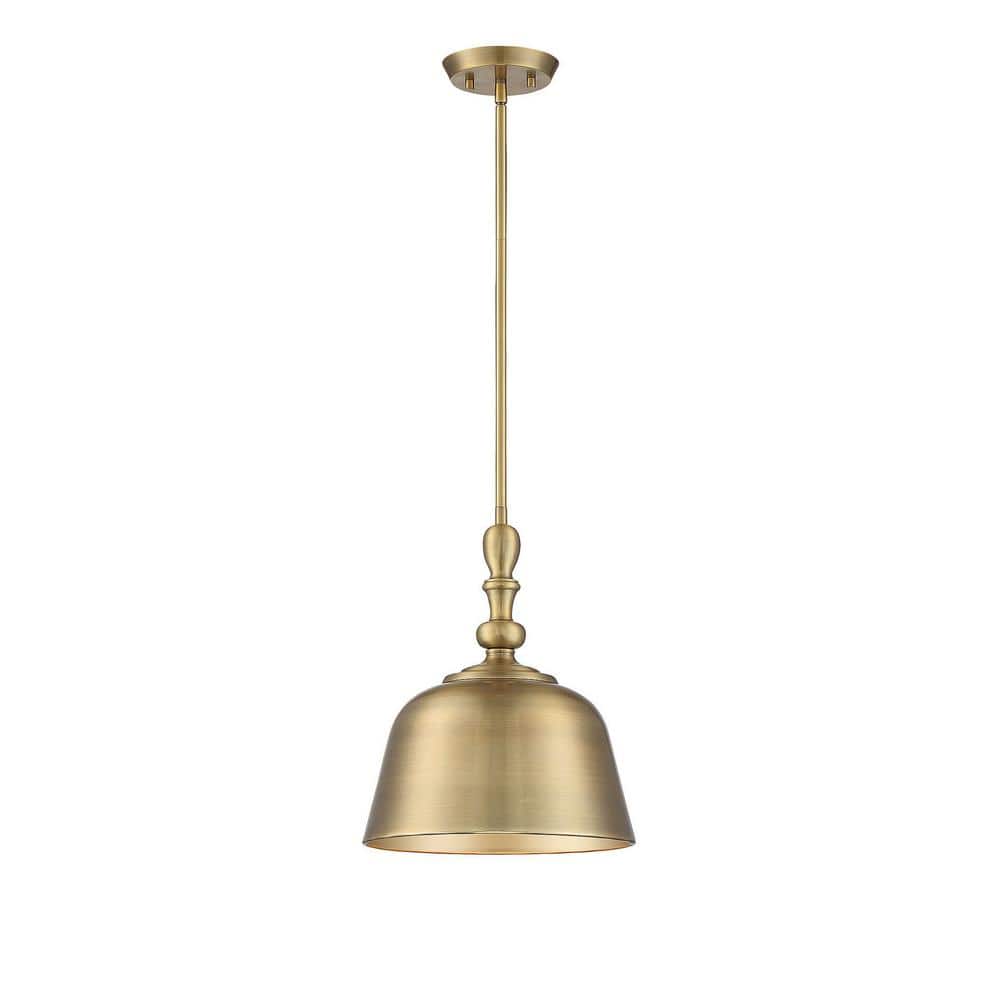 Berg 14" Warm Brass and Nickel 1-Light Pendant