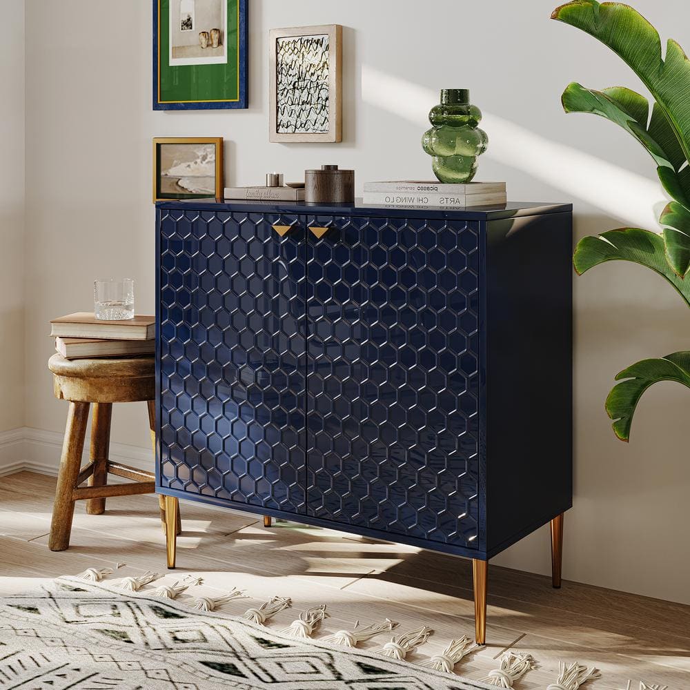 Blue 32 in. H Freestanding 2-Door Locker Accent Storage Cabinet with Adjustable Shelf price history on PriceWatchPro