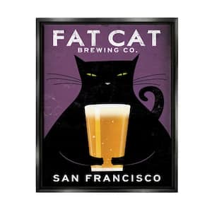 Fat Cat Brewing Vintage Typography Design by Ryan Fowler Floater Frame Typography Art Print 31 in. x 25 in.
