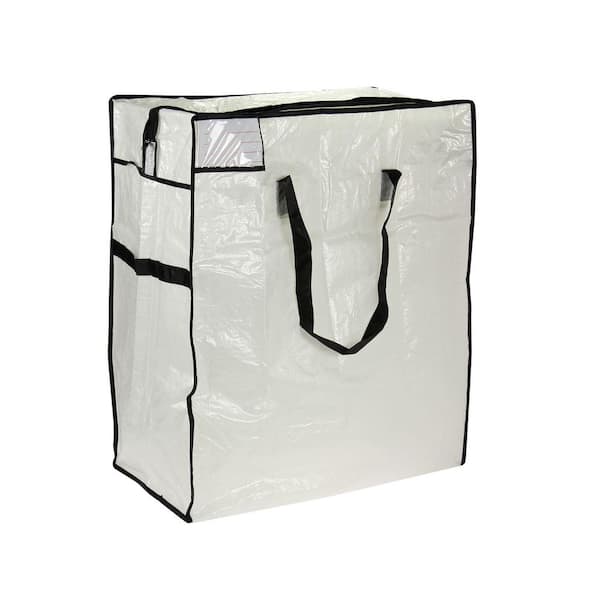HOUSEHOLD ESSENTIALS 22 in. x 26 in. Medium Tote Clear with Black Trim