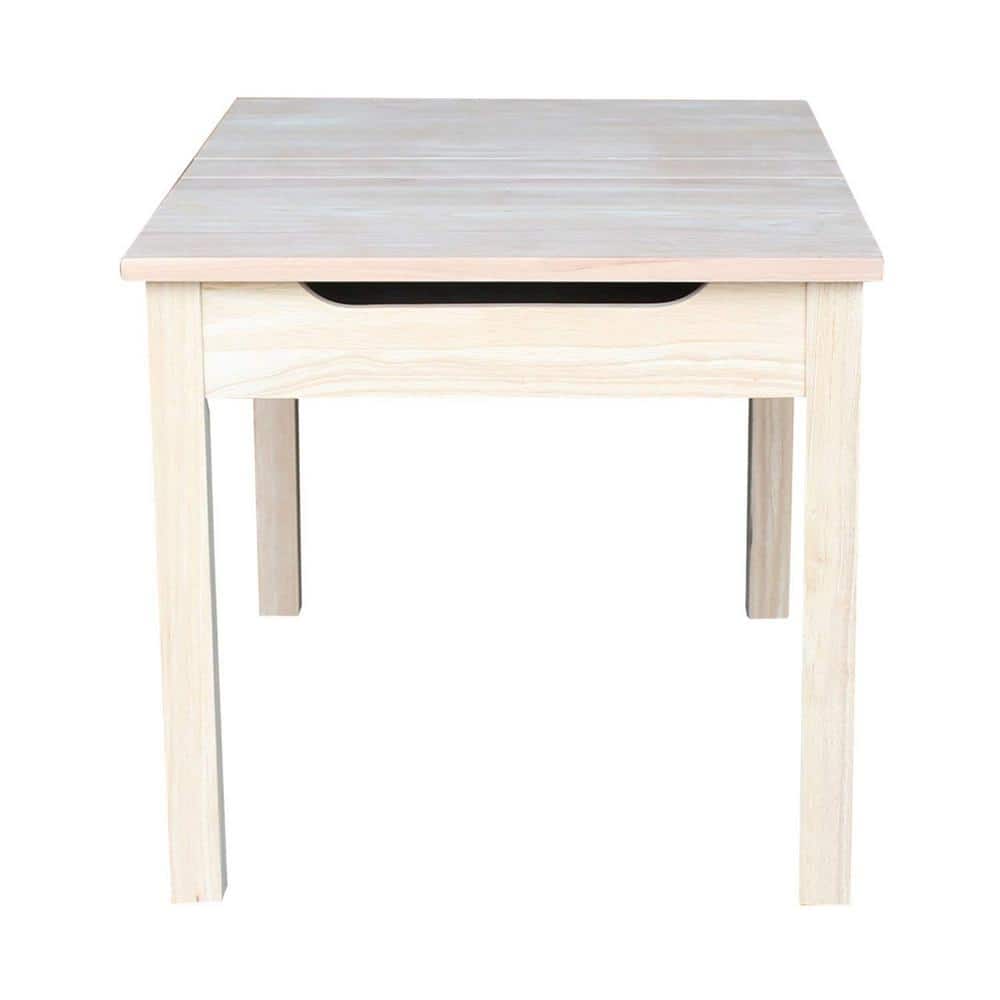 Eco-Friendly Mission Style Unfinished Wood Kids' Craft Table with Storage