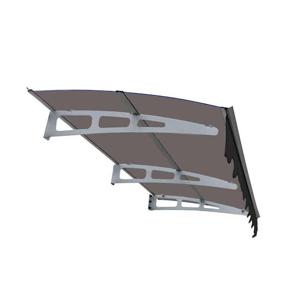 Avex 79 in. W x 34 in. D Grey-Brown Door Window Awning for Masonry Concrete Wall