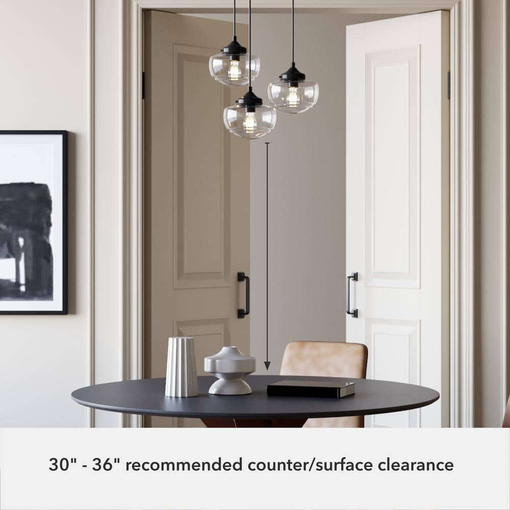 Noble Bronze 3-Light Schoolhouse Cluster Pendant