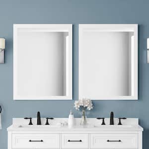 Mayfield 28 in. W x 36 in. H Rectangular Framed Wall Bathroom Vanity Mirror in White
