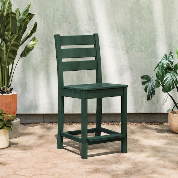 POLYWOOD Grant Park Counter Side Chair in Green