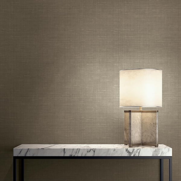 Alix Dark Brown Twill Vinyl Strippable Wallpaper (Covers 60.8 sq. ft.)