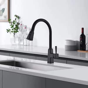 Single Handle Touchless Pull Down Sprayer Kitchen Faucet in Matte Black