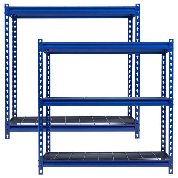 4 Bays Blue 5 Tier Heavy Duty Boltless Metal Steel Shelving Storage Racking Unit 