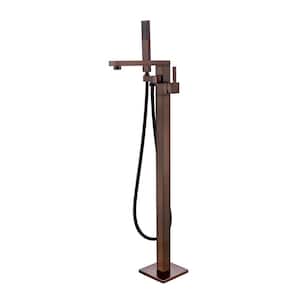 42-7/8 in. Single-Handle Freestanding Bathtub Faucet with Hand Shower Head in Oil Rubbed Bronze
