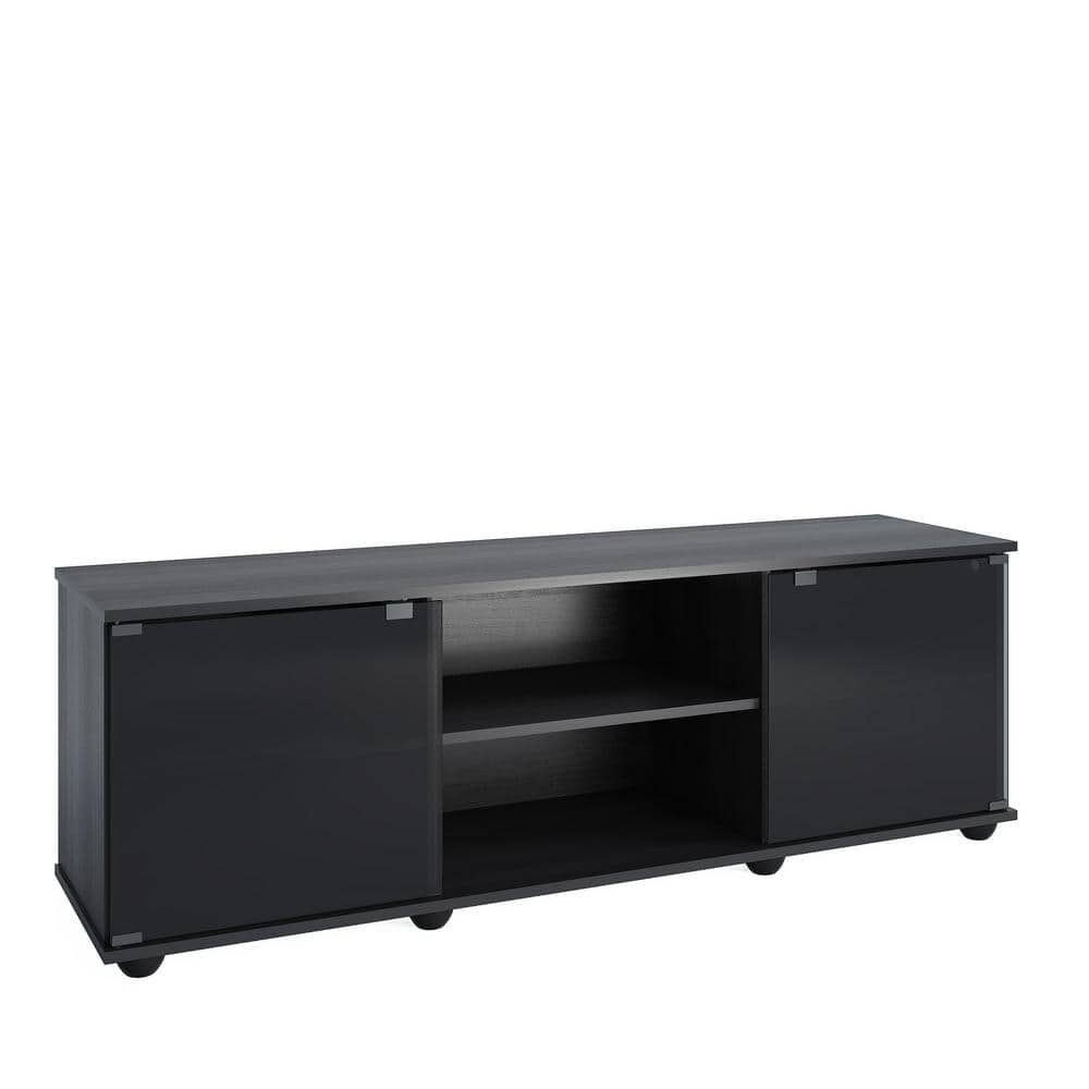 Fiji 60 in. Ravenwood Black TV Stand Fits TVs Up to 64 in. with Storage Doors -  CorLiving, FB-2600