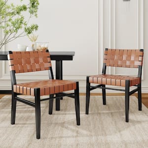 Cassius Brown PU Dining Chair, (Set of 2)