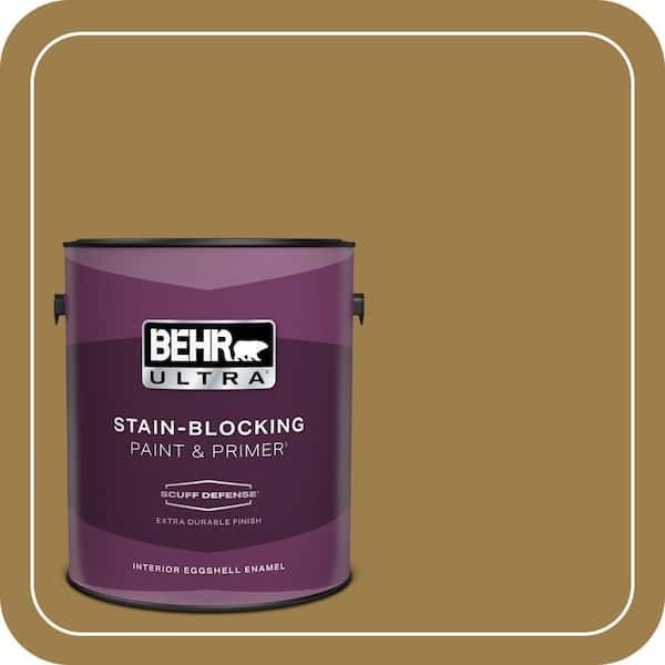 BEHR ULTRA 1 gal. #S310-6 Gold Ink Extra Durable Eggshell Enamel Interior Paint & Primer
