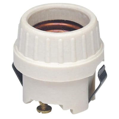 Leviton Snap-In Medium Base Porcelain Incandescent Lamp Holder Light Socket 8875 