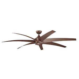 Lehr 80 in. Outdoor Coffee Mocha Downrod Mount Ceiling Fan with Remote Included for Patios or Porches