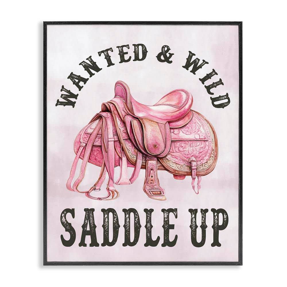 Pink Saddle Up Cowgirl by Lettered and Lined Black Framed Typography Giclee Art Print 20 in. x 16 in. price history on PriceWatchPro
