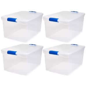 66 qt. Heavy Duty Modular Stackable Storage Containers in Clear (4-Pack)