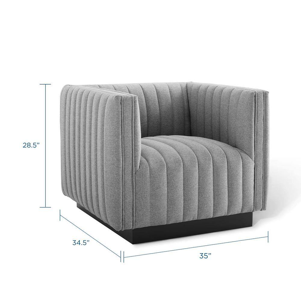 Elegant Light Gray Velvet Wood Base Accent Chair
