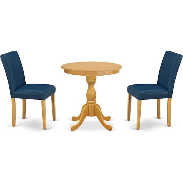 HOME IMPORTS EMPORIUM 3-Piece Natural Oak Finish Solid Wood Top-Dining Room Set-Seats 4