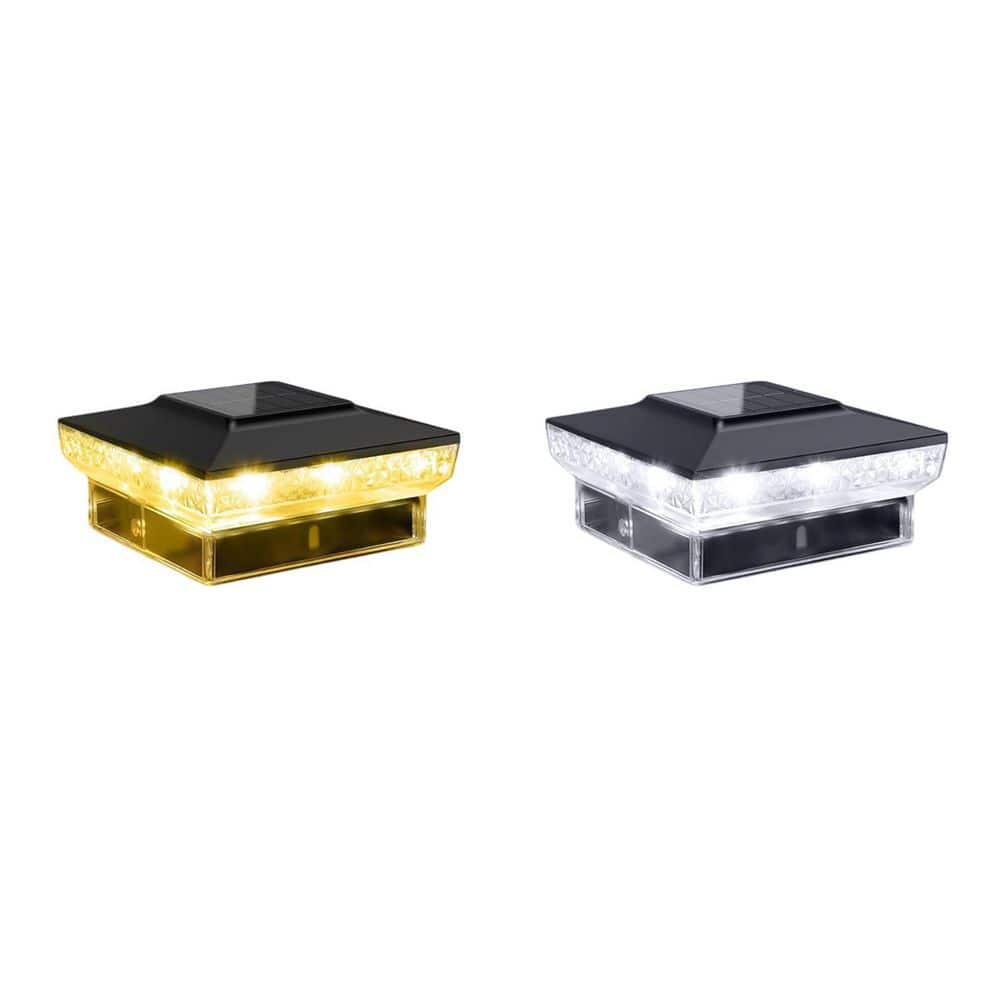 12-Pack IP65 Waterproof Solar Post Cap Lights for 4 x 4 5 x 5 Wood Vinyl Posts 10-12 Hour Warm Cool Glow Black price history on PriceWatchPro