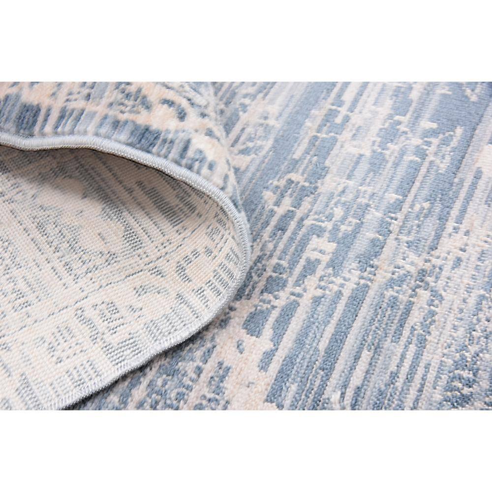 Serene Cascade Handmade Round Blue Floral Synthetic Rug