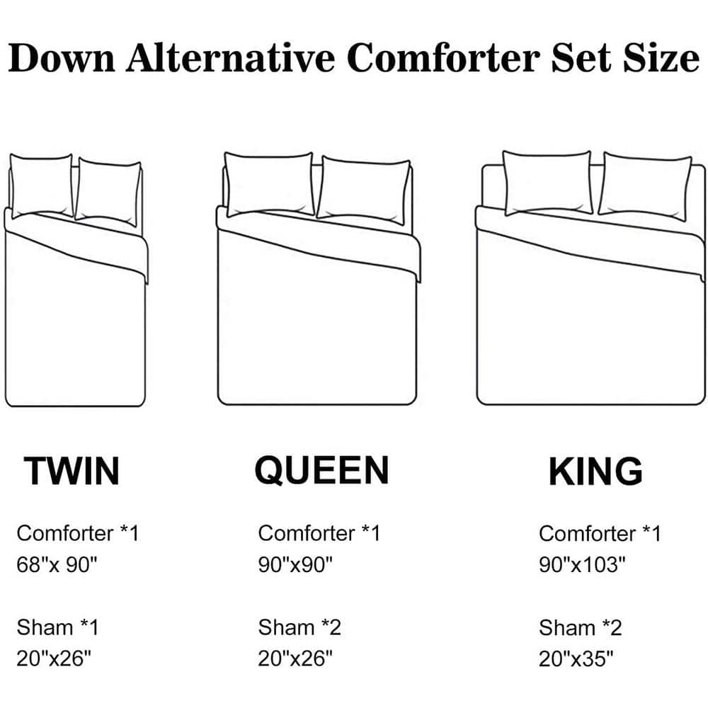 Black Queen Microfiber Down Alternative Duvet Insert Set