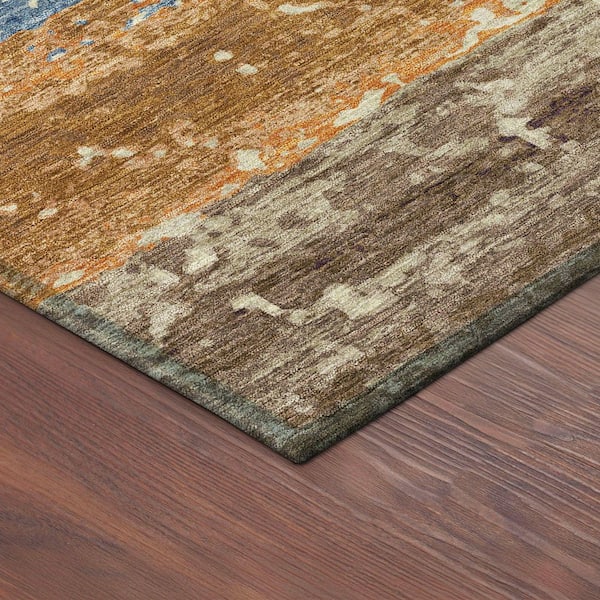 Chantille Machine Washable Indoor/Outdoor Abstract ACN2398 Gold 10 ft. x 14 ft. Area Rug