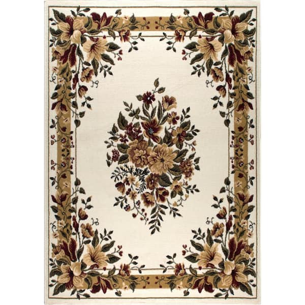 Home Dynamix Optimum Caspian Ivory/Green 2 ft. x 3 ft. Floral Area Rug