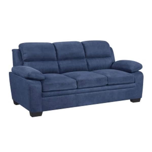 Benjara 80 In. Straight Arm Polyester Rectangle Channel Tufted Sofa In ...