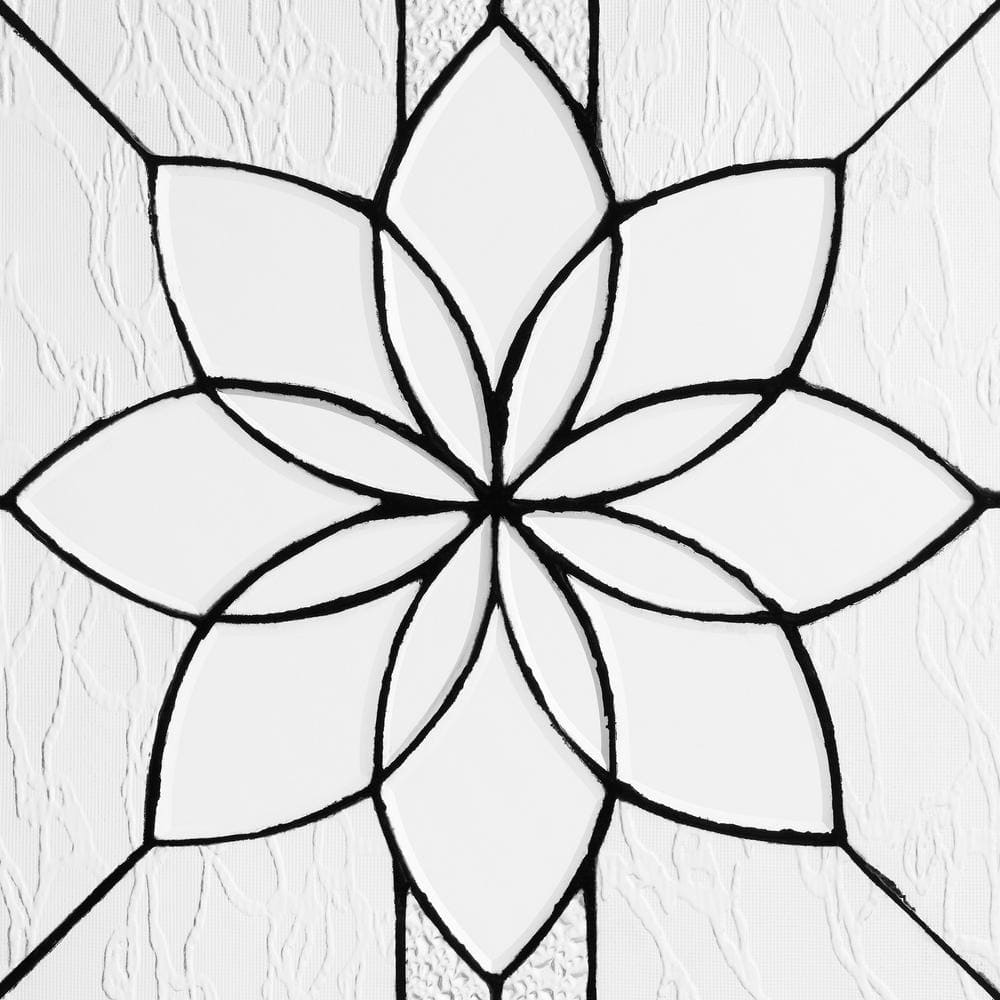 18" Clear Floral Handcrafted Glass Window Panel