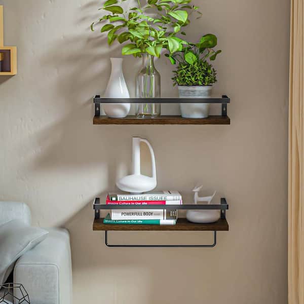 Interlock Floating Shelves, Wooden Wall Organizer Hanging Shelf