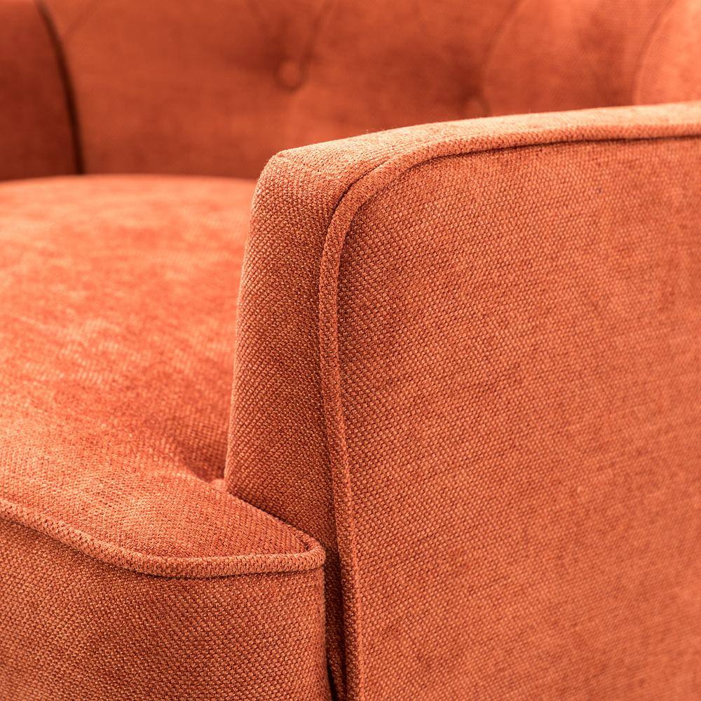 Laomedon Orange Button-Tufted Accent Chair Set with Nailhead Trim