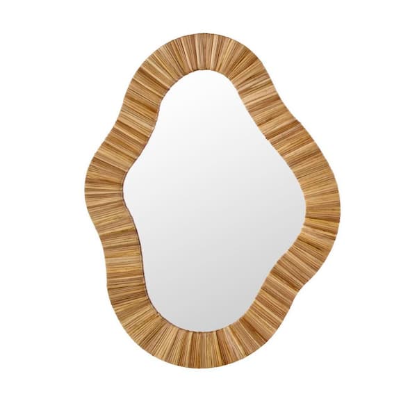 Natural Puddle Shape Framed Mirror (24 in. W x 32 in. H)