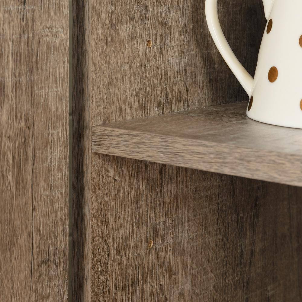 Weathered Oak 4-Door Office Storage Cabinet with Adjustable Shelving