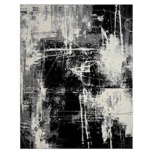 Solstice Grey 2 ft. x 10 ft. Abstract Area Rug