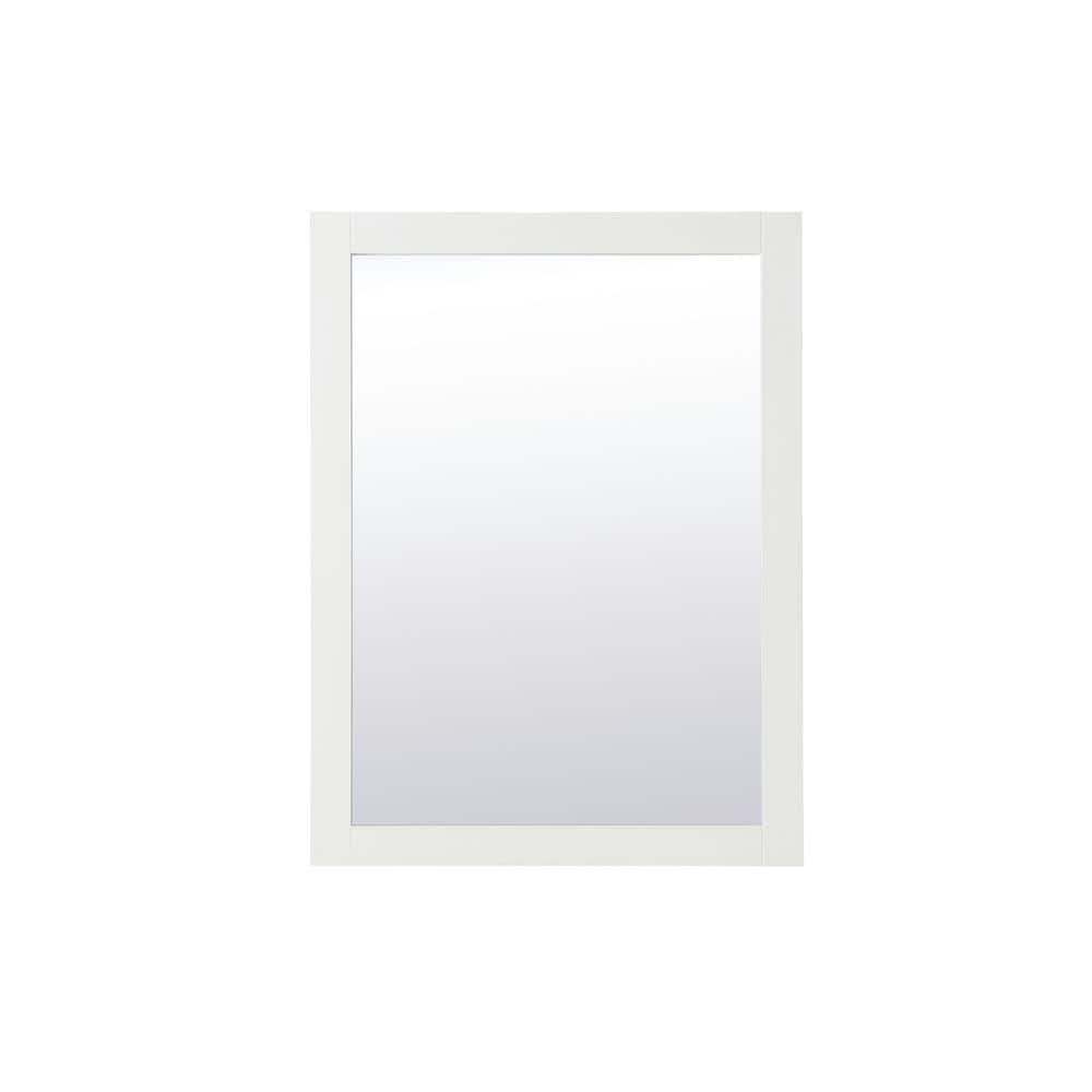 Medium Rectangle White Contemporary Mirror (32 in. H x 24 in. W)