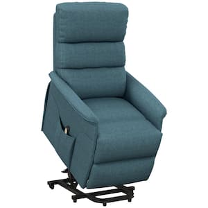 Blue Electric Power Lift Fabric Recliner Chair with Remote Control for the Elderly, Side Pockets for Living Room